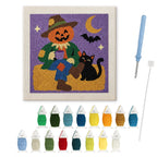 Scarecrow and Cat punch needle kit: finished canvas with threads, punch needle and threader