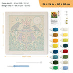 Scarecrow King punch needle kit, 24 × 24 in (60 × 60 cm): canvas size and kit contents