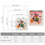 Size chart for square punch needle kits from 30 x 30 cm to 60 x 60 cm