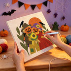 Punching the Scarecrow Sweethearts design with the punch needle