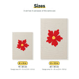 Size chart for the two mini canvas sizes: 6 x 8 in and 8 x 12 in