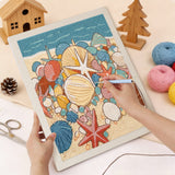 Punching the Seashell Beach design with the punch needle