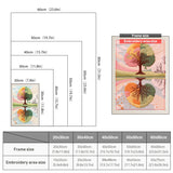 Size chart for punch needle kits from 20 x 30 cm to 60 x 80 cm