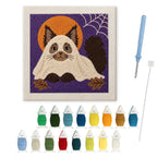 Siamese Cat Ghost punch needle kit: finished canvas with threads, punch needle and threader