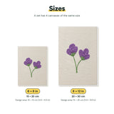 Size chart for the two mini canvas sizes: 6 x 8 in and 8 x 12 in