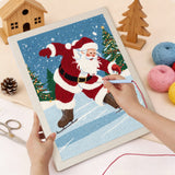 Punching the Skating Santa design with the punch needle