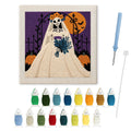 Skeleton Bride punch needle kit: finished canvas with threads, punch needle and threader