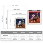 Size chart for square punch needle kits from 30 x 30 cm to 60 x 60 cm