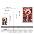 Size chart for punch needle kits from 20 x 30 cm to 60 x 80 cm