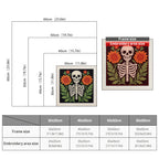 Size chart for square punch needle kits from 30 x 30 cm to 60 x 60 cm