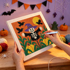 Punching the Skeleton in the Corn design with the punch needle