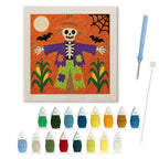 Skeleton Scarecrow punch needle kit: finished canvas with threads, punch needle and threader