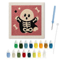 Skeleton Suit Ghost punch needle kit: finished canvas with threads, punch needle and threader