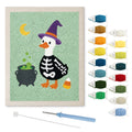 Skeleton Suit Goose punch needle kit: finished canvas with threads, punch needle and threader