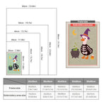Size chart for punch needle kits from 20 x 30 cm to 60 x 80 cm