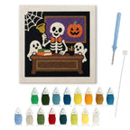 Skeleton Teacher punch needle kit: finished canvas with threads, punch needle and threader