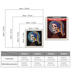 Size chart for square punch needle kits from 30 x 30 cm to 60 x 60 cm