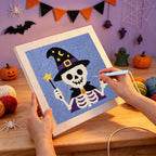 Punching the Skeleton Wizard design with the punch needle