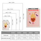 Size chart for punch needle kits from 20 x 30 cm to 60 x 80 cm