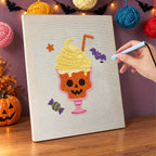 Punching the Skull Milkshake design with the punch needle