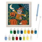 Skull Scarecrow Patch punch needle kit: finished canvas with threads, punch needle and threader