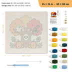 Skull Tree and Ghost punch needle kit, 24 × 24 in (60 × 60 cm): canvas size and kit contents