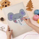 Punching the Sleepy Elephant design with the punch needle