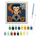 Sleepy Graveyard Owl punch needle kit: finished canvas with threads, punch needle and threader