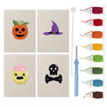 Slime and Crossbones mini punch needle kit set: four finished canvases with threads, punch needle and threader