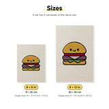 Size chart for the two mini canvas sizes: 6 x 8 in and 8 x 12 in