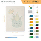 Smiling Blue Pot punch needle kit, 16 × 20 in (40 × 50 cm): canvas size and kit contents