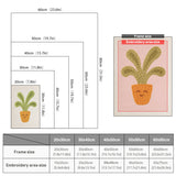 Size chart for punch needle kits from 20 x 30 cm to 60 x 80 cm