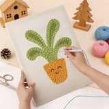 Punching the Smiling Orange Pot design with the punch needle