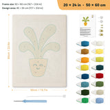 Smiling Orange Pot punch needle kit, 20 × 24 in (50 × 60 cm): canvas size and kit contents