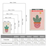 Size chart for punch needle kits from 20 x 30 cm to 60 x 80 cm