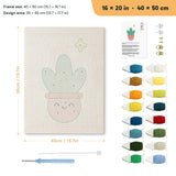Smiling Pink Pot punch needle kit, 16 × 20 in (40 × 50 cm): canvas size and kit contents