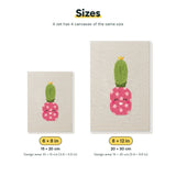 Size chart for the two mini canvas sizes: 6 x 8 in and 8 x 12 in