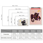 Size chart for punch needle kits from 20 x 30 cm to 60 x 80 cm