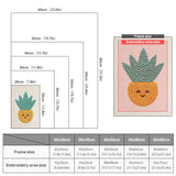 Size chart for punch needle kits from 20 x 30 cm to 60 x 80 cm