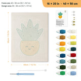 Smiling Yellow Pot punch needle kit, 16 × 20 in (40 × 50 cm): canvas size and kit contents