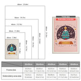 Size chart for punch needle kits from 20 x 30 cm to 60 x 80 cm