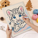 Punching the Snow Leopard Cub design with the punch needle