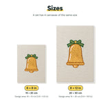 Size chart for the two mini canvas sizes: 6 x 8 in and 8 x 12 in
