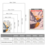 Size chart for punch needle kits from 20 x 30 cm to 60 x 80 cm