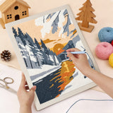 Punching the Snowy River Sunset design with the punch needle