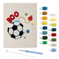 Soccer Ball Fuse punch needle kit: finished canvas with threads, punch needle and threader