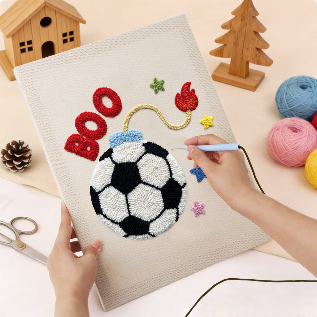 Punching the Soccer Ball Fuse design with the punch needle