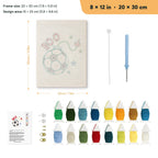 Soccer Ball Fuse punch needle kit, 8 × 12 in (20 × 30 cm): canvas size and kit contents