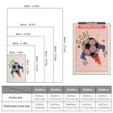 Size chart for punch needle kits from 20 x 30 cm to 60 x 80 cm