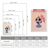 Size chart for punch needle kits from 20 x 30 cm to 60 x 80 cm
